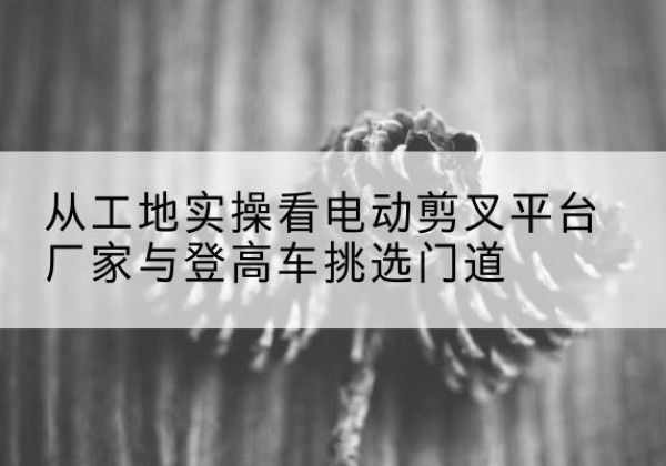 城东电动剪叉升降平台厂家-从工地实操看电动剪叉平台厂家与登高车挑选门道